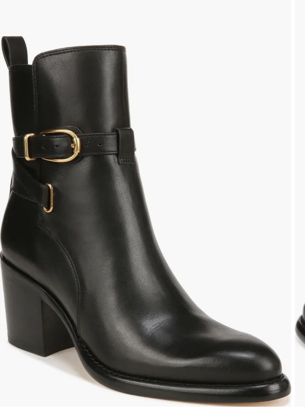 NEW Veronica Beard Sohelia Leather Buckle Black Ankle Bootie